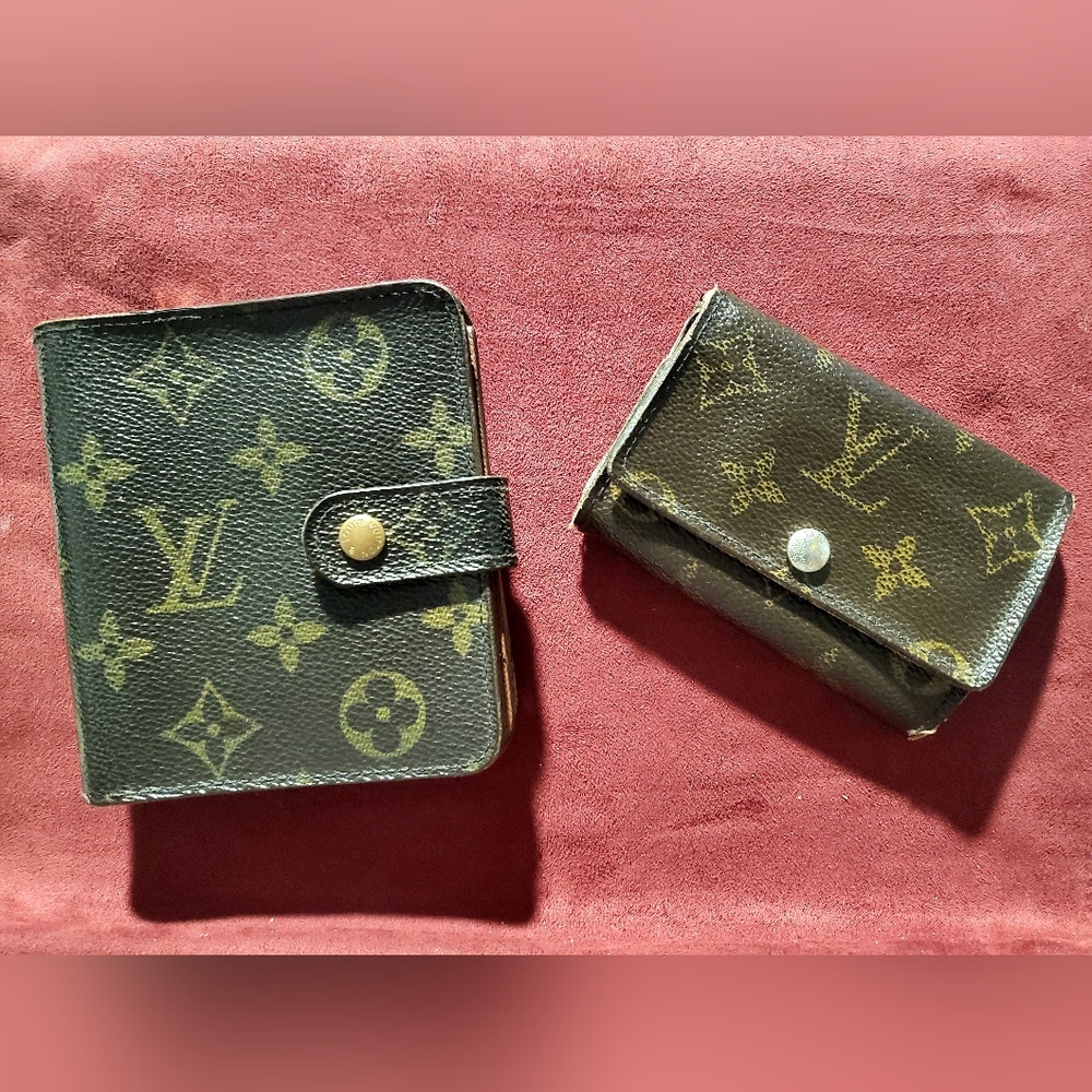 LV Monogram Canvas Compact Wallet & Key Holder Duo